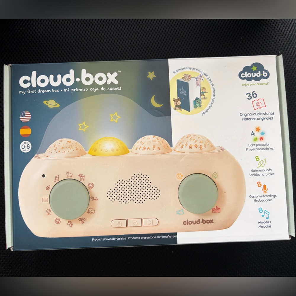 Cloud B Peach and Sage Cloud Box Nightlight & Sound Projector